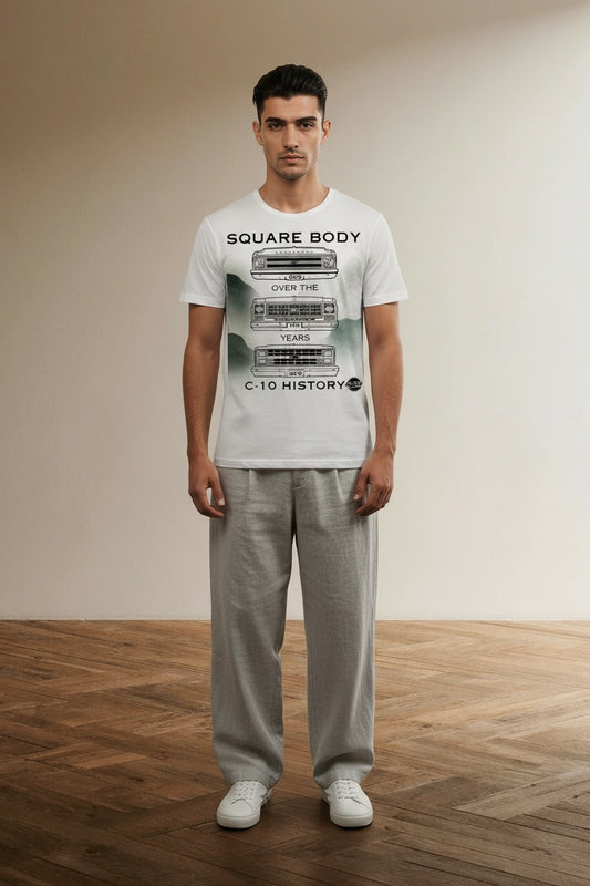 Full body view of the model wearing HISTORY