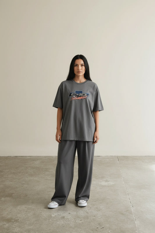 Full body view of the model wearing C-10 BOWTIE