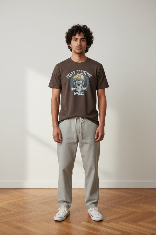 Full body view of the model wearing FELTY